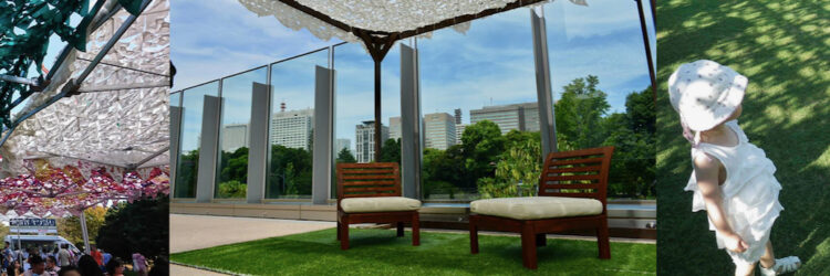 2019年夏「フラクタルひよけ」で、3都市4会場を森の中のように心地よい空間に